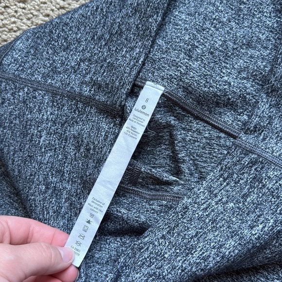 Lululemon Wunder Under Hi-Rise 7/8 Tight 25" Heathered Black Leggings - Picture 4 of 10